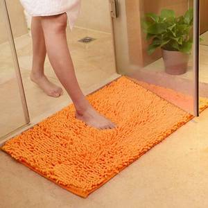lot 8148 image: vctops Orange Fall Plush Chenille Bath Rugs Extra Soft 16 X 24