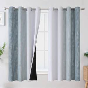 lot 8153 image: Estelar Textiler Stone Blue & Greyish White Blackout Curtains, 54x63