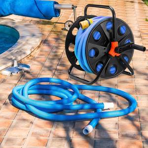 lot 8168 image: Threehoney Portable Swimming Pool Vacuum Hose Reel 135 ft