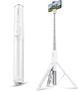 lot 8183 image: Sensyne 60 Phone Tripod, Selfie Stick w Remote - White