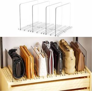 lot 8196 image: Handbag & Purse Organizer, 4 Pack Acrylic Shelf Dividers