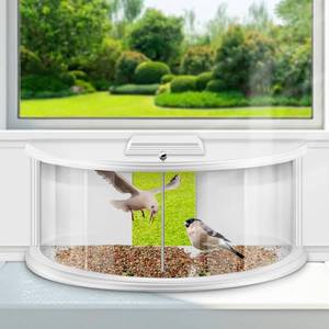lot 8200 image: Window Bird Feeders, Clear View, Durable, Easy Install, 24-38in