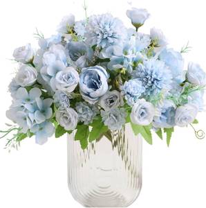 lot 8205 image: ASTRYAS Peony Silk Faux Flowers for Decor, Wedding, Party (Blue)