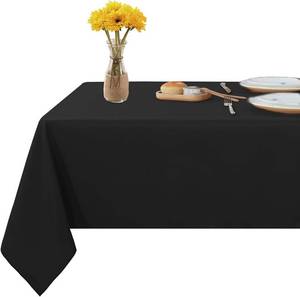 lot 8211 image: Fitable Rectangle 60x84 Tablecloth, Stain Resistant, Black