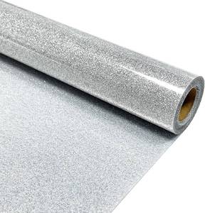lot 8235 image: MerryMade Silver Glitter HTV 12 x 5 ft for Shirts, Easy Cut & Weed