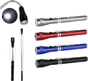 lot 8238 image: BlueSunshine 3 LED Telescopic Flashlight, Magnetic, 22 In, Black
