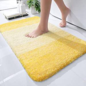 lot 8262 image: OLANLY Bathroom Rug 24x16, Extra Soft, Absorbent, Non-Slip, Yellow