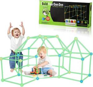 lot 8268 image: 156 Pieces Fort Building Kit for Kids Glow in The Dark