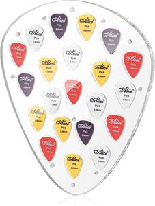 lot 8281 image: 21 Slots Guitar Pick Holder Wall Mountable Display Case (Clear)