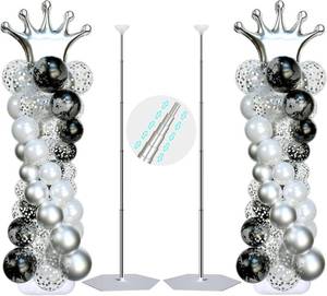 lot 8285 image: SINBEE 7 Adjustable Balloon Arch Kit, 2 Pack, Silver