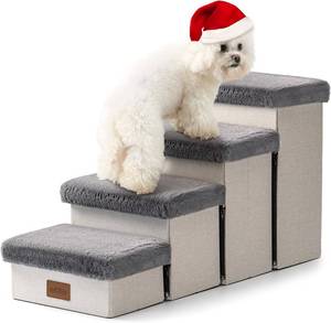 lot 8296 image: Dog Stair for Small Dogs, Foldable, Soft Cover, 33x13x17.7 inch