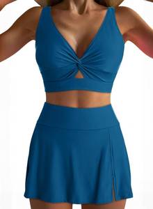 lot 8401 image: Dokotoo Bikini Set Swim Skirt with Removable Pads