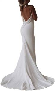 lot 8408 image: $60 SHANDUAO Mermaid Wedding Dress 2025 Boho Satin Bridal Gown