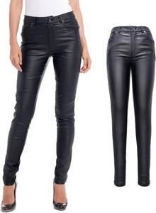 lot 8417 image: S P Y M Womens Stretchy Jeggings, Faux Leather Leggings