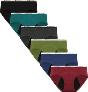 lot 8431 image: Nalwort Teen Girls Period Underwear Leak-Proof Briefs, 6-Pack
