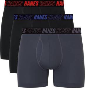 lot 8449 image: Hanes Mens Moves Boxer Brief, Support Pouch, Trunk, 3-Pack
