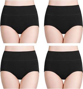 lot 8453 image: wirarpa Womens High Waisted Cotton Briefs 4 Pack