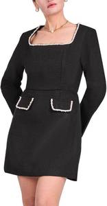 lot 8475 image: Womens Square Neck Long High Rise Bodycon Dress