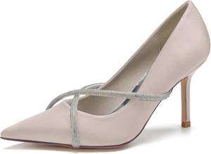lot 8486 image: $83 Womens Classic Pointed Toe Stiletto Heels, Champagne, Size 9