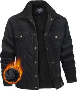 lot 8492 image: $56 MAGNIVIT Mens Corduroy Fleece Cargo Jacket Lapel Sherpa Lined
