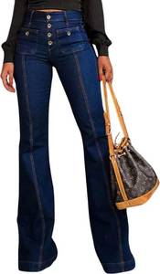 lot 8495 image: yoeasy Womens Vintage Flare Bell Bottom High Waist Jeans