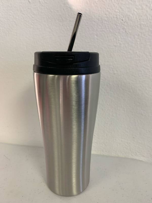 lot 121 image: MUCHENGHY 20oz Tumbler with Lid and Straw, Double Wall Stainless Steel Vacuum Insulated Tumblers, High Sealing Leak-proof Travel Coffee Mug for Hot and Cold Drinks