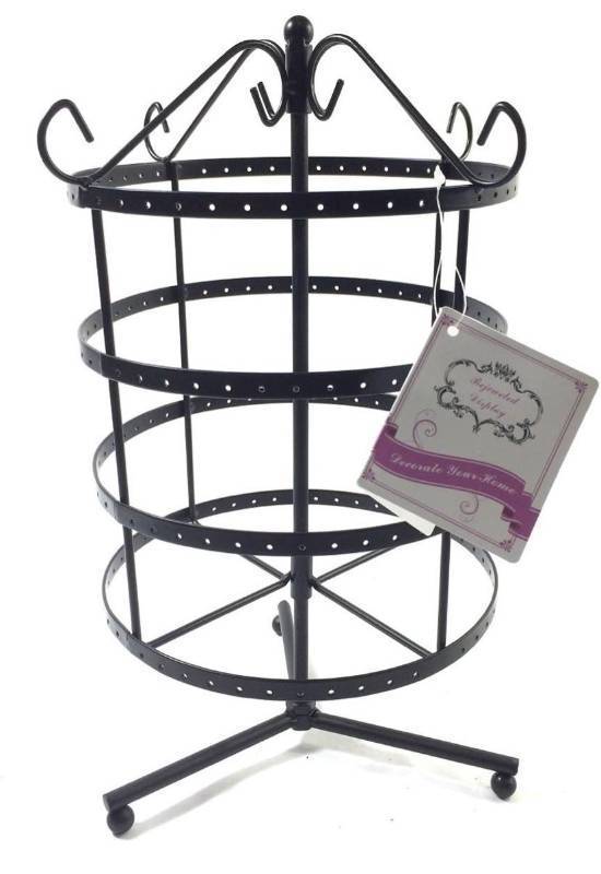lot 42 image: 96 Pairs Black Color Rotating Earring Holder  Earring Tree  Earring Oraganizer  Earring Stand  Earring Display