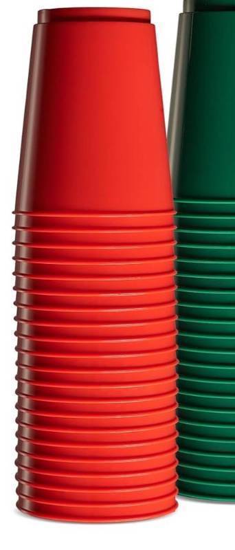 lot 449 image: PLASTICPRO Disposable Plastic 10 Ounce Red Tumblers 50 Count