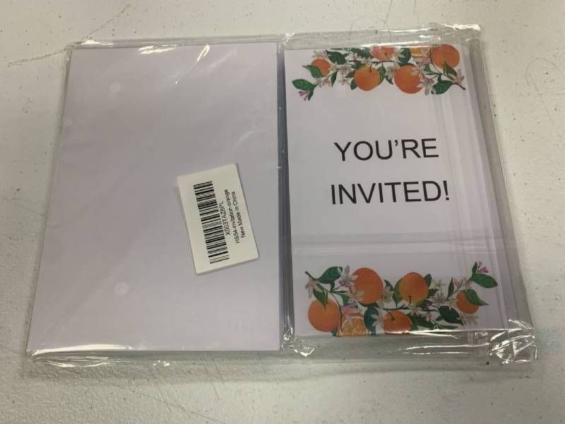 lot 53142 image: wuguimeii 20 Orange Design Party Invitations with Envelopes, Invite for Wedding Birthday baby shower Party, Invites Special Ideas,Favors Party Supplies,Double-Sided