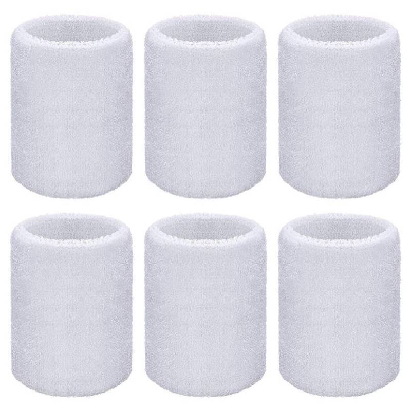 lot 53143 image: Willbond 6 Pcs Wrist Sweatbands Sports Tennis Wristbands Wrist Bands for Sweat Wrist Bands Competitions Absorbent Sweatbands for Basketball Tennis Football Running Working