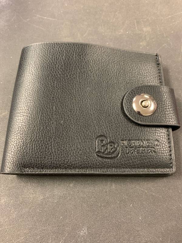lot 53151 image: bifold billfold synthetic leather wallet with zipper
