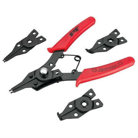 lot 940 image: Performance Tool W1159 5-Piece Interchangeable Jaw Snap Ring Plier Set Straight 45 degree & 90 Degree
