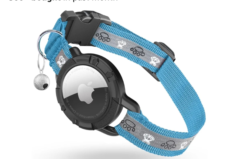 lot 972 image: Reflective AirTag Cat Collar, Integrated Cat Tracker Collar with Air Tag Holder and Bell, Safety Elastic Band Cat GPS Collars for Girl Boy Cats, Kittens and Puppies (Blue)