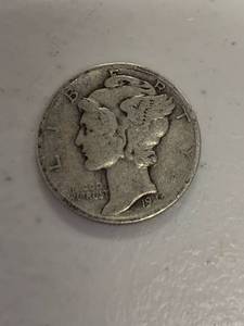 lot 314 image: 1942 Mercury dime coin 90% silver
