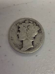 lot 316 image: 1923 Mercury dime coin 90% silver