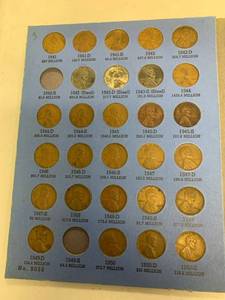 lot 324 image: Lincoln head cent collection starting 1941 penny book #2 incomplete