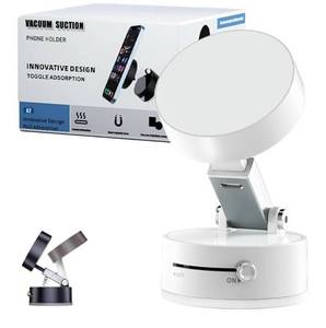lot 331 image: Vacuum Magnetic Phone Stand, Fleximag Phone Stand, Vibe USA Magnetic Phone Holder, Suction Cup Phone Mount, Magnetic Phone Holder Dual Sided Electronic Vacuum (White)