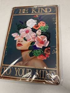 lot 344 image: be kind to your mind wall art girls