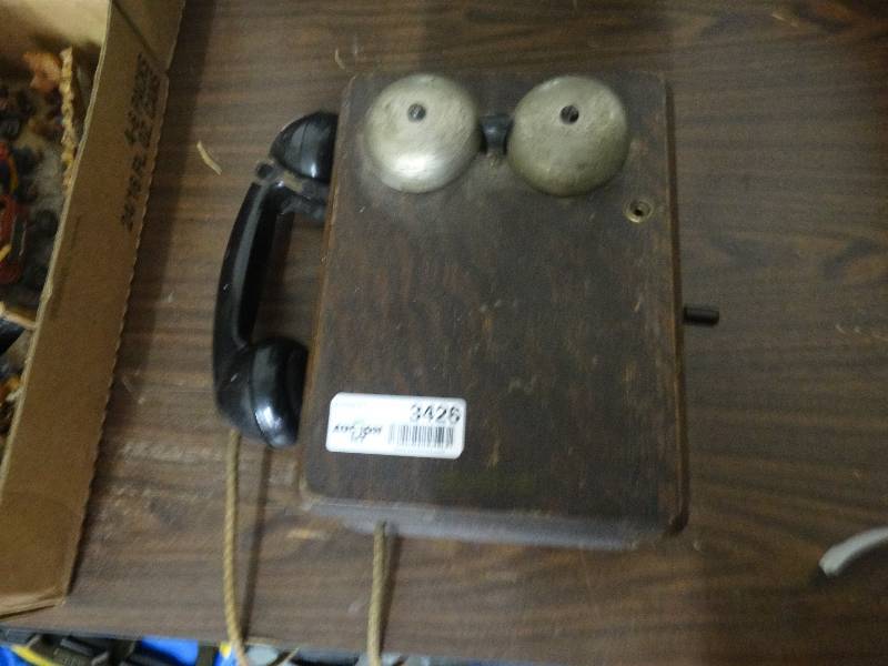 lot 3426 image: Antique Stromberg-Carlson wall crank phone