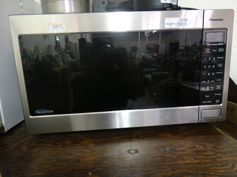 lot 3439 image: Panasonic stainless steel microwave