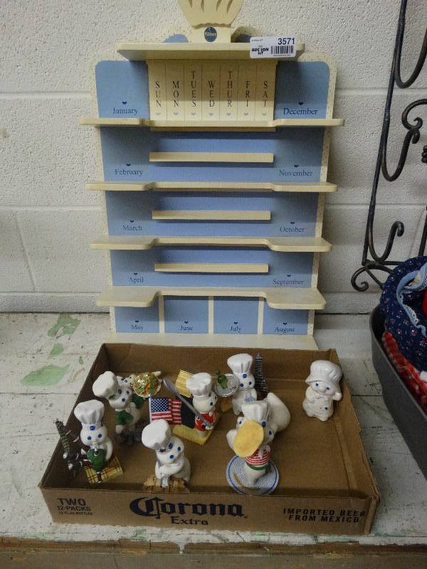 lot 3571 image: Pillsbury DoughBoy Figurines & Wall Shelf.