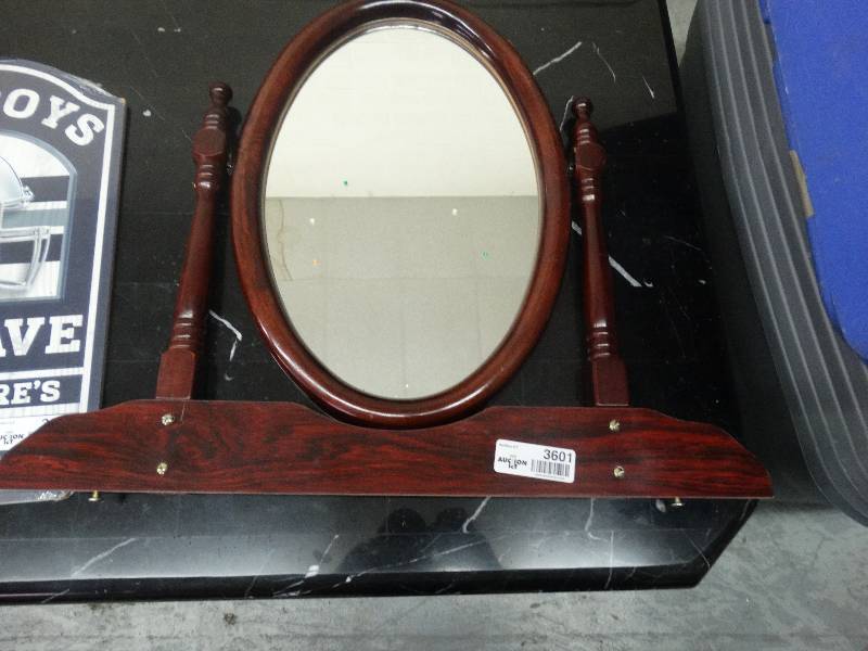 lot 3601 image: Mirror wStand - needs Screws.