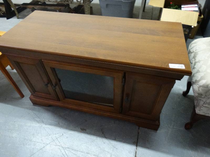 lot 3644 image: Wood Media CabinetStand.
