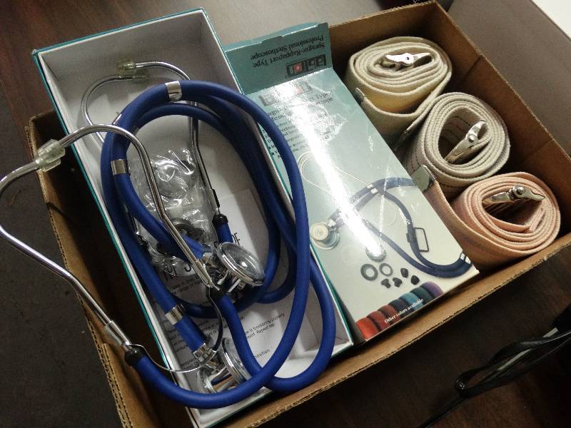 lot 3655 image: 2  Stethoscopes & 3 Gait Belts.