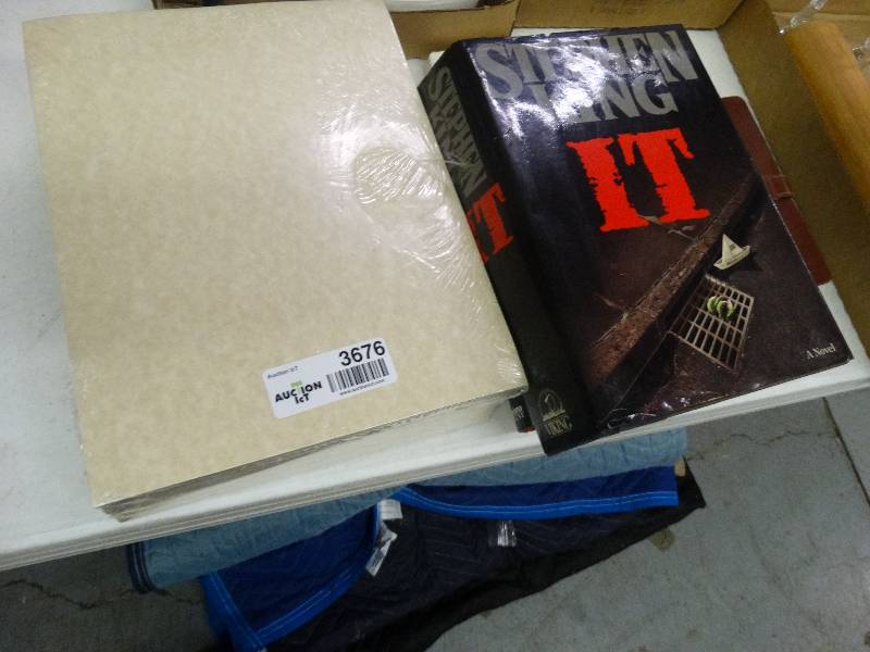 lot 3676 image: Ream of Watermark Copy paper & lot of novels, Self help books.