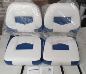 lot 4087 image: Marine Boat Seats NP10447-2 White and Blue Set