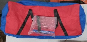 lot 4095 image: Red and Blue Duffel Bag with Straps