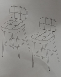 lot 4112 image: Bar Stool Set of 2 - Model JV1582BN-2