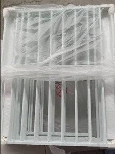 lot 4131 image: White Metal Dog Playpen Panel Section with Hardware