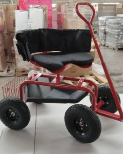 lot 4147 image: Rolling Garden Seat GT4030RE Mobile Garden Cart with Wheels